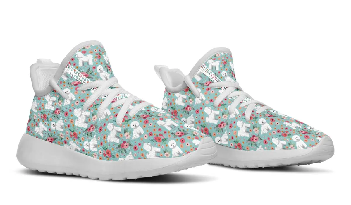 Bichon Frise Flower Kids Sneakers