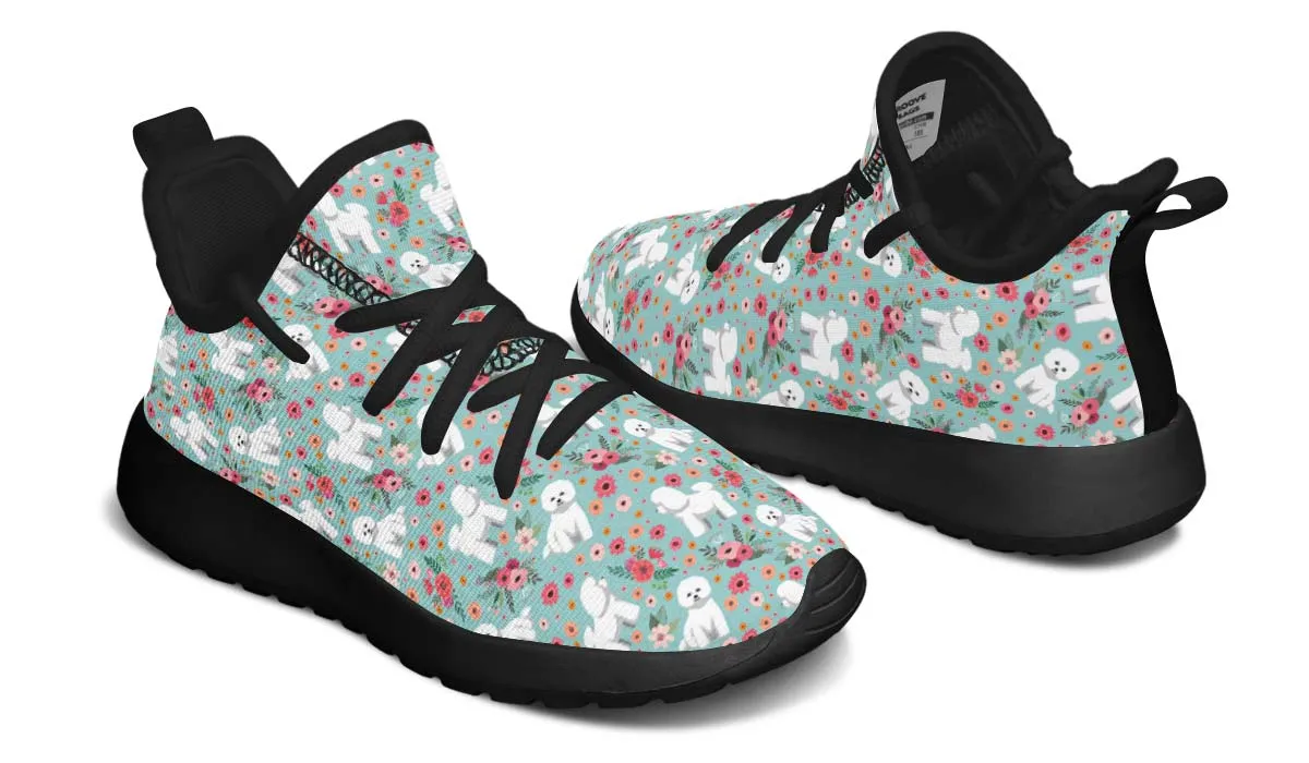 Bichon Frise Flower Kids Sneakers