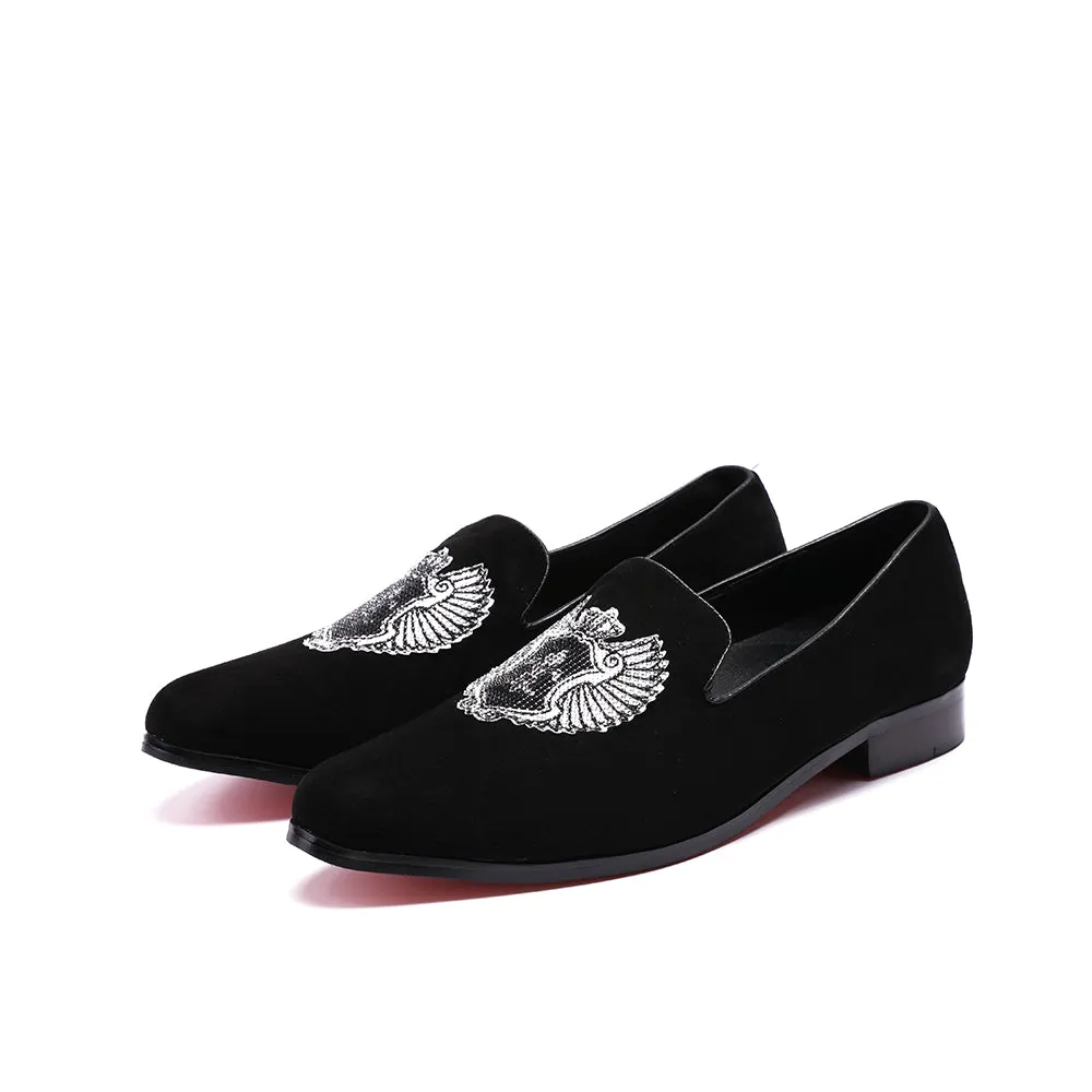 Chris Bello -  Velvet Red bottom sole Loafers For men