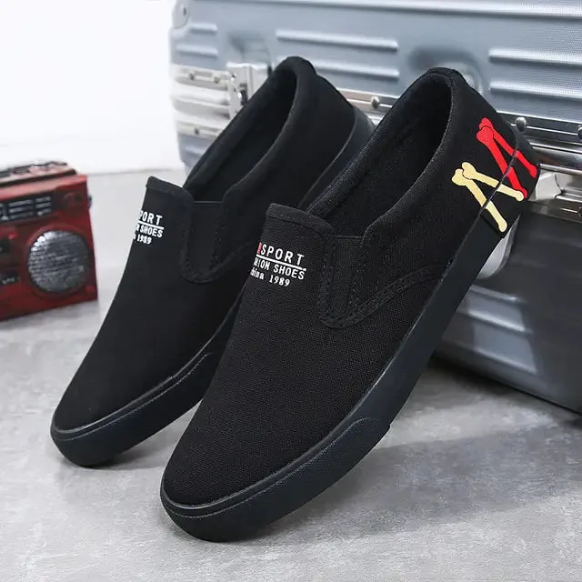 Classic Letter Printed Slip-On Sneakers