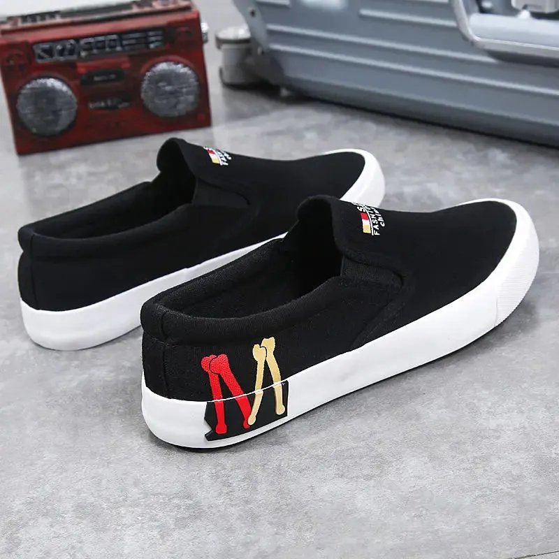 Classic Letter Printed Slip-On Sneakers