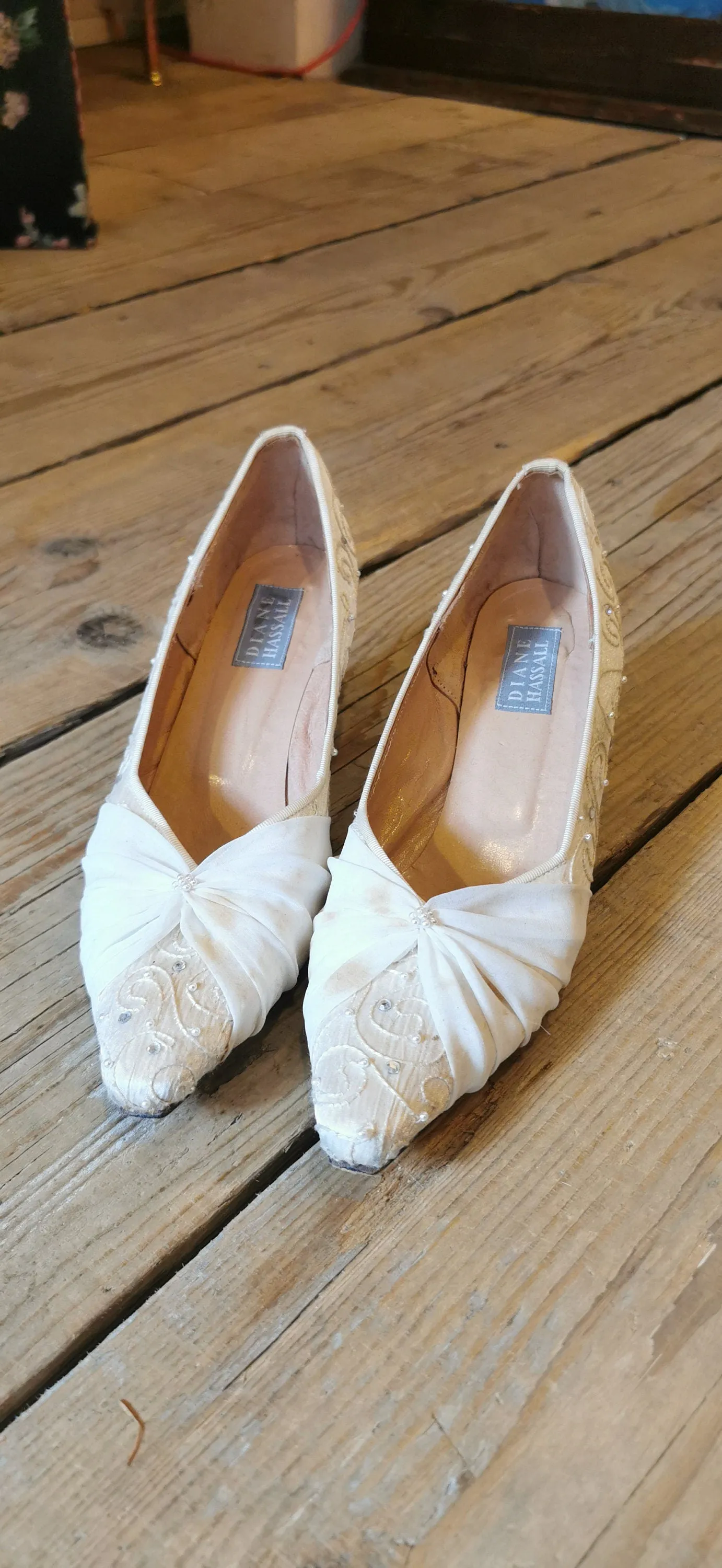 Diane Hassall wedding shoes for Catherine Buckley Guinevere dress