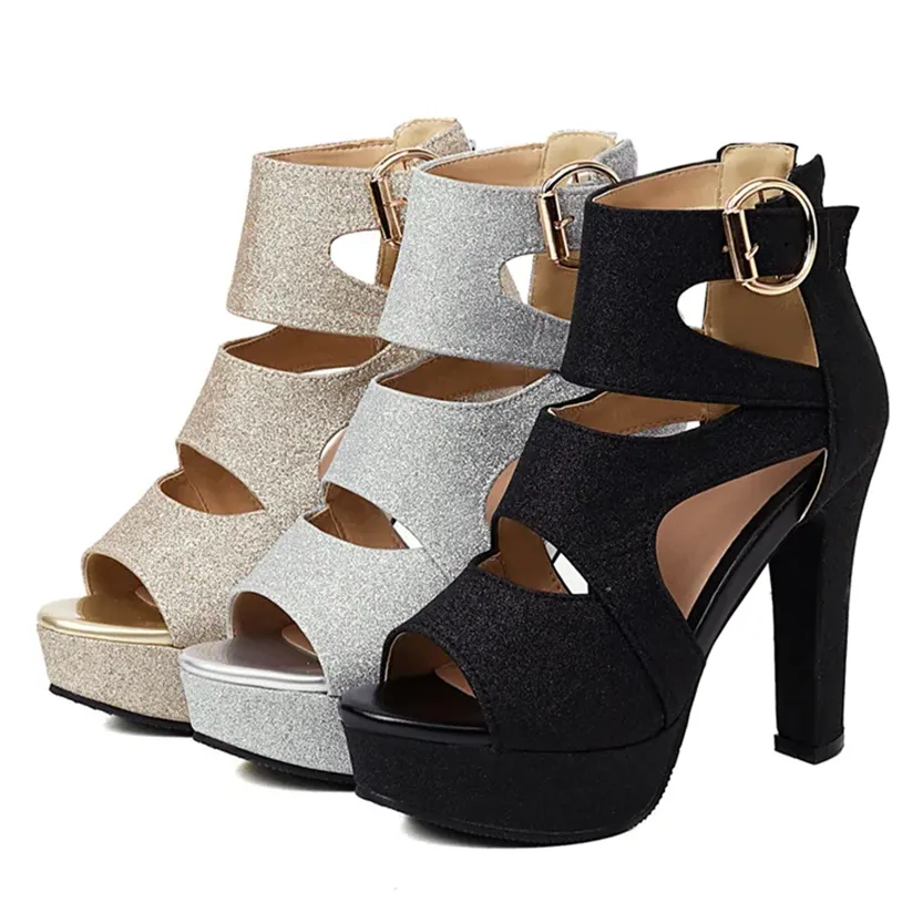 Funki Buys | Shoes | Women's Glitter Gladiator Platform Sandals