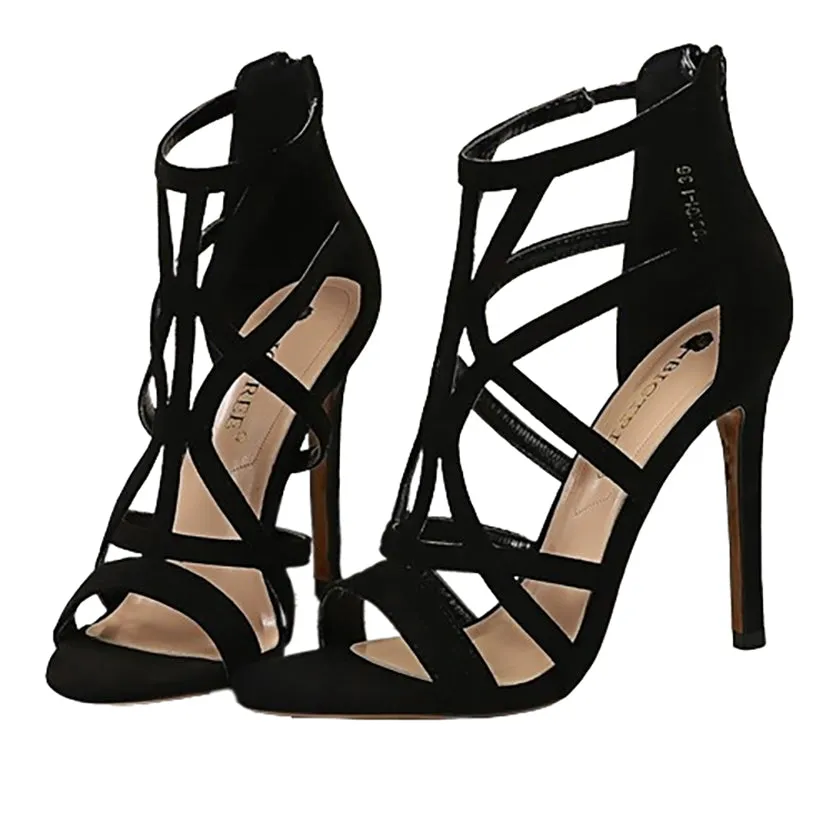 Funki Buys | Shoes | Women's Lattice High Heel Roman Sandals