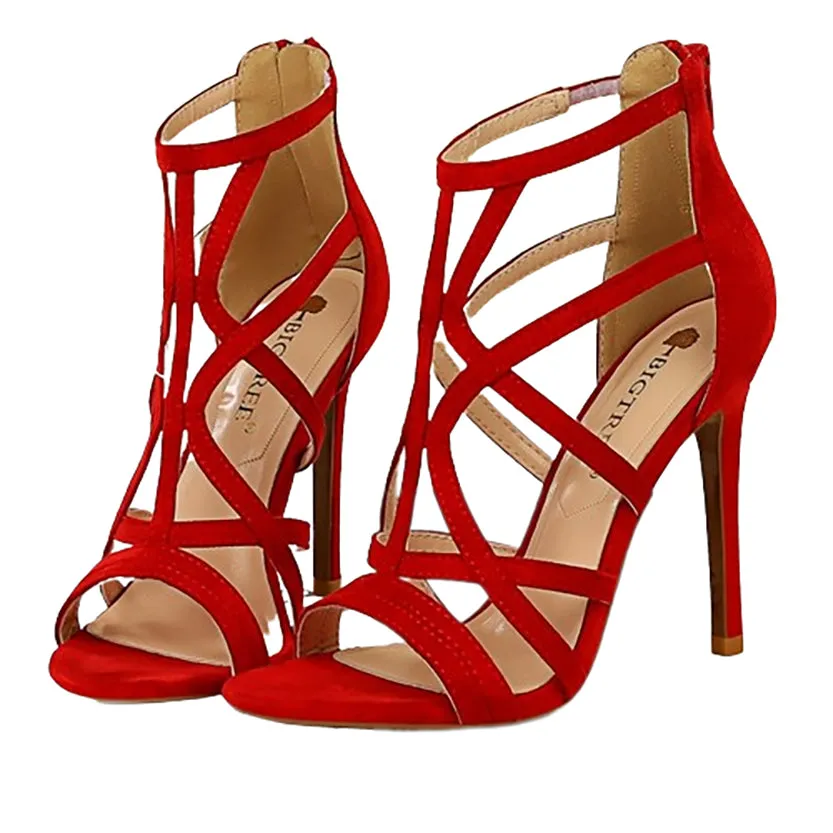 Funki Buys | Shoes | Women's Lattice High Heel Roman Sandals