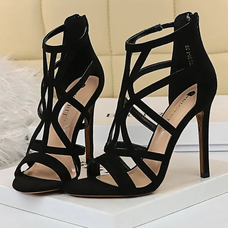 Funki Buys | Shoes | Women's Lattice High Heel Roman Sandals