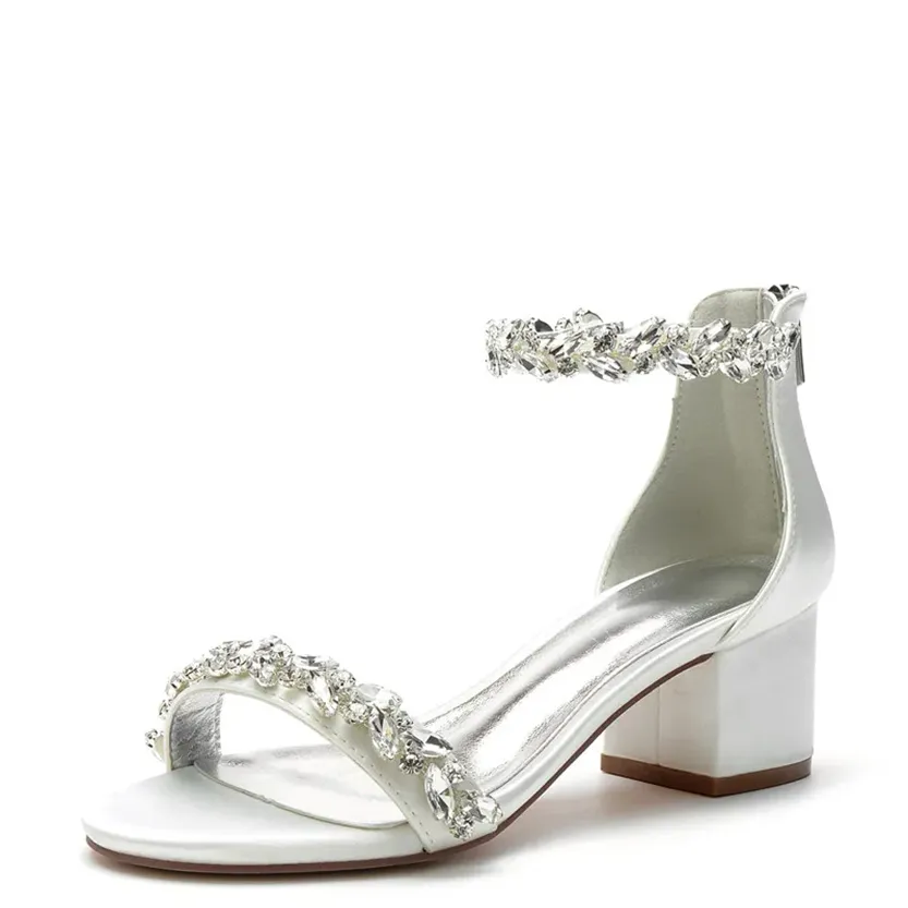 Funki Buys | Shoes | Women's Low Block Heel Wedding Sandals