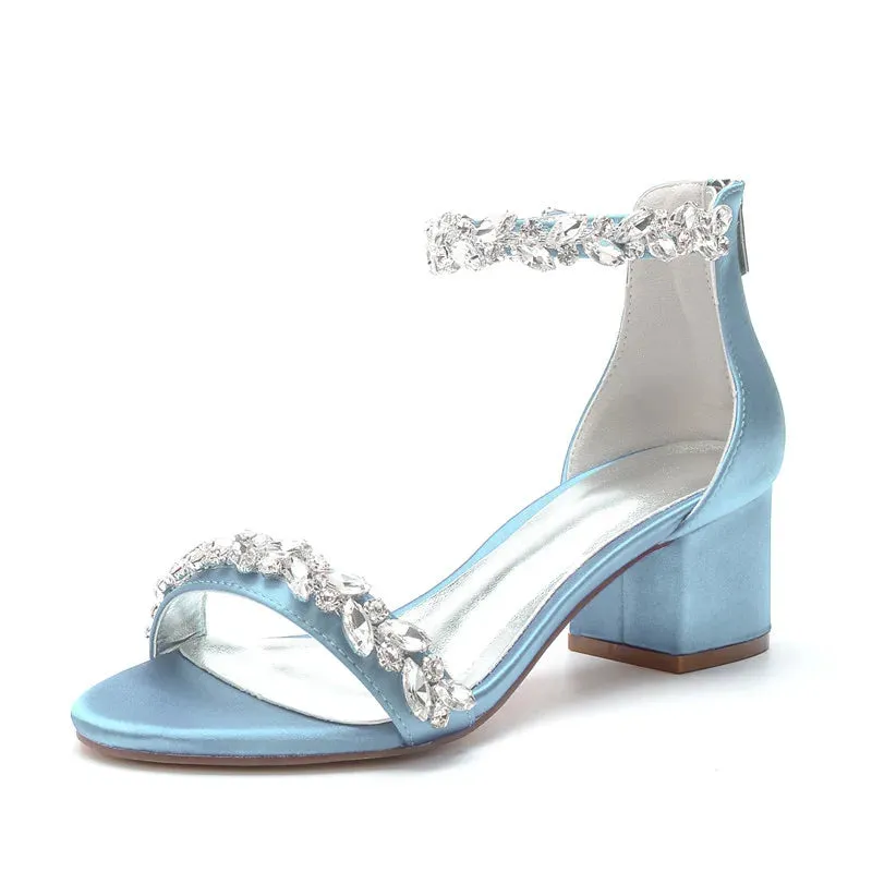 Funki Buys | Shoes | Women's Low Block Heel Wedding Sandals