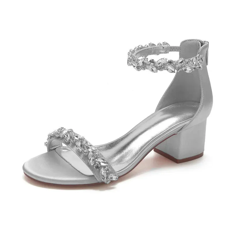 Funki Buys | Shoes | Women's Low Block Heel Wedding Sandals