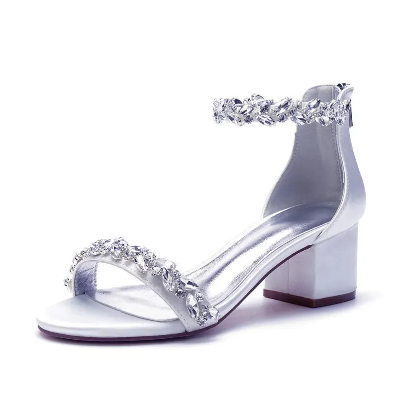 Funki Buys | Shoes | Women's Low Block Heel Wedding Sandals