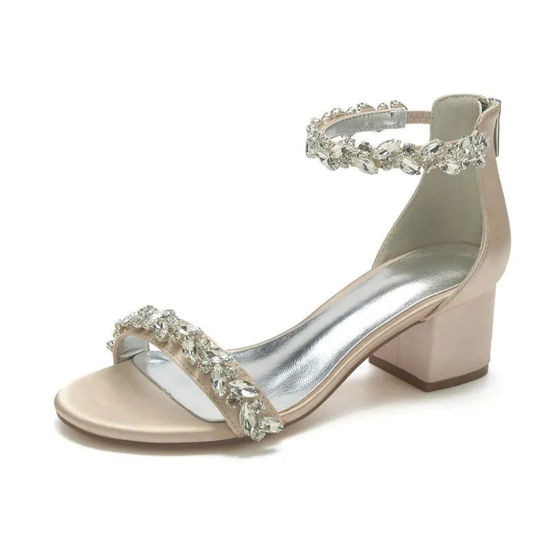 Funki Buys | Shoes | Women's Low Block Heel Wedding Sandals