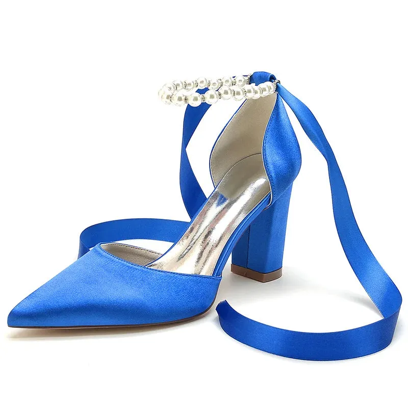 Funki Buys | Shoes | Women's Satin Pearl Ribbon Wedding Shoe