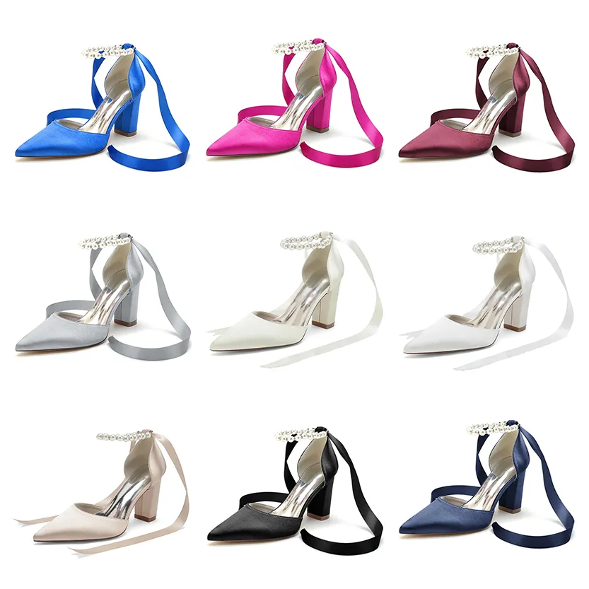 Funki Buys | Shoes | Women's Satin Pearl Ribbon Wedding Shoe