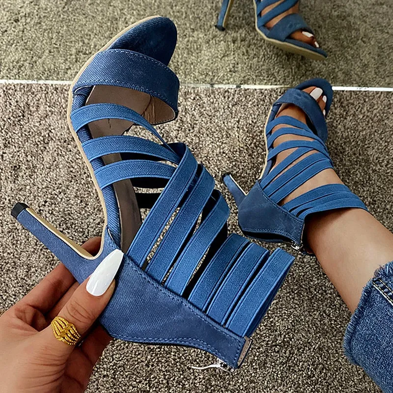 Funki Buys | Shoes | Women's Strappy High Heel Sandals