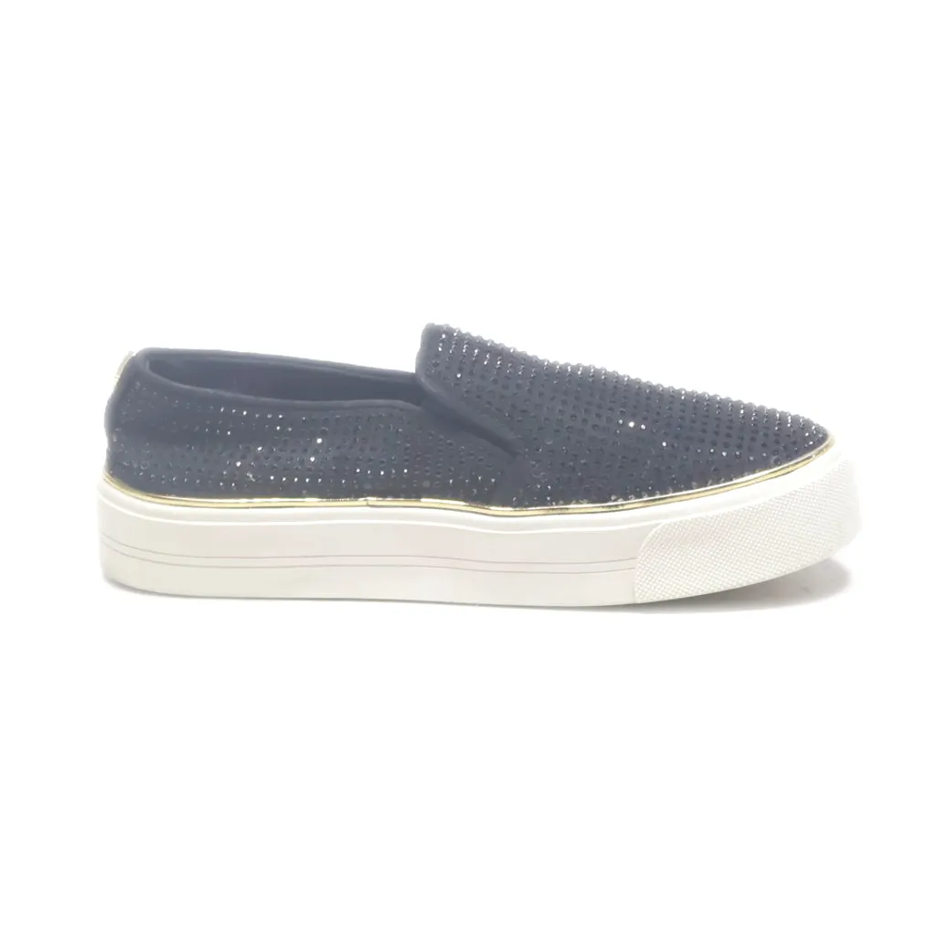 Guess Slip Ons Fabric Black Colour For Women