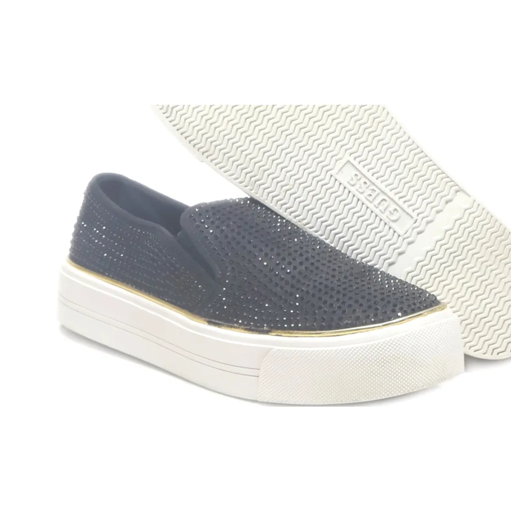 Guess Slip Ons Fabric Black Colour For Women