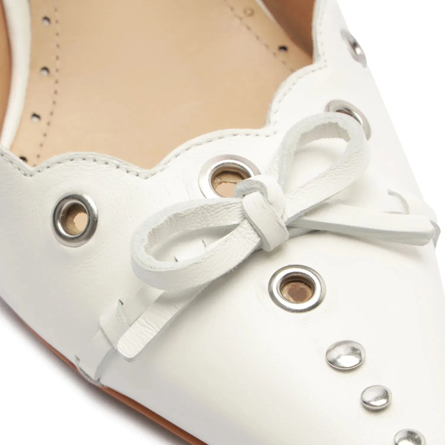 Hilly Leather Pump - White