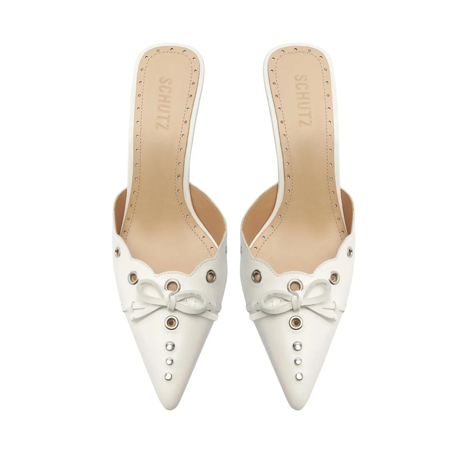 Hilly Leather Pump - White