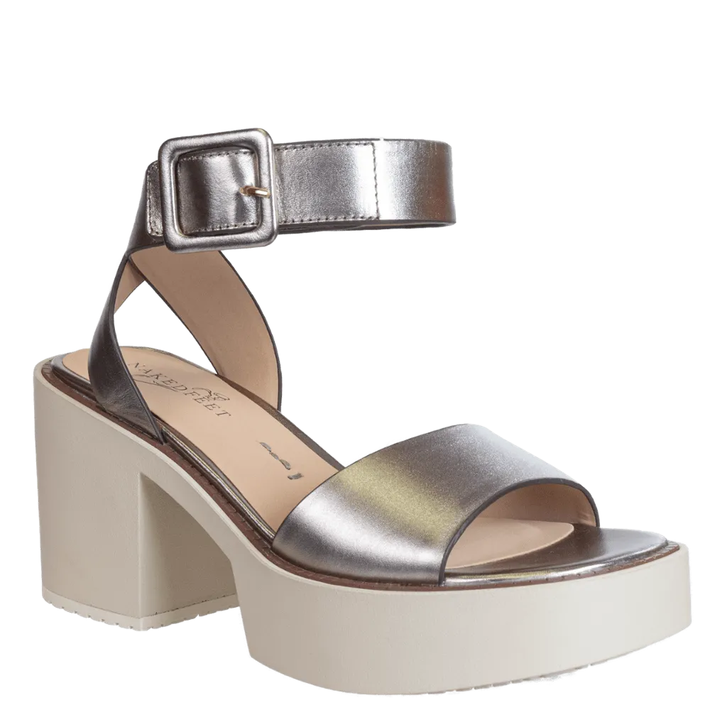 ICONOCLAST in GUNMETAL Heeled Sandals