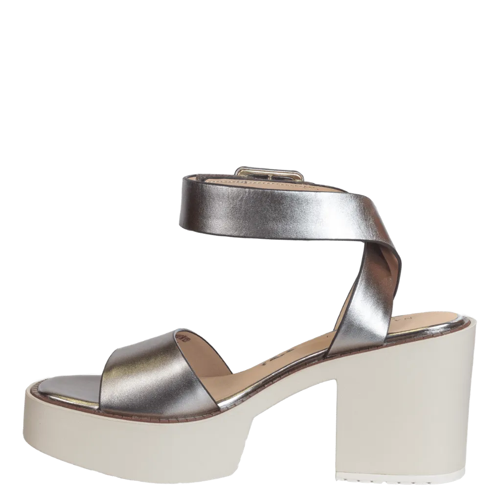 ICONOCLAST in GUNMETAL Heeled Sandals