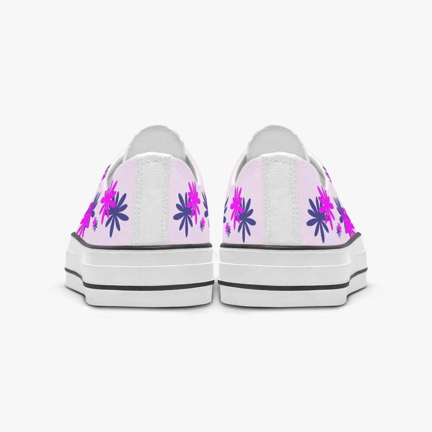 Low Canvas Shoes with Flowers