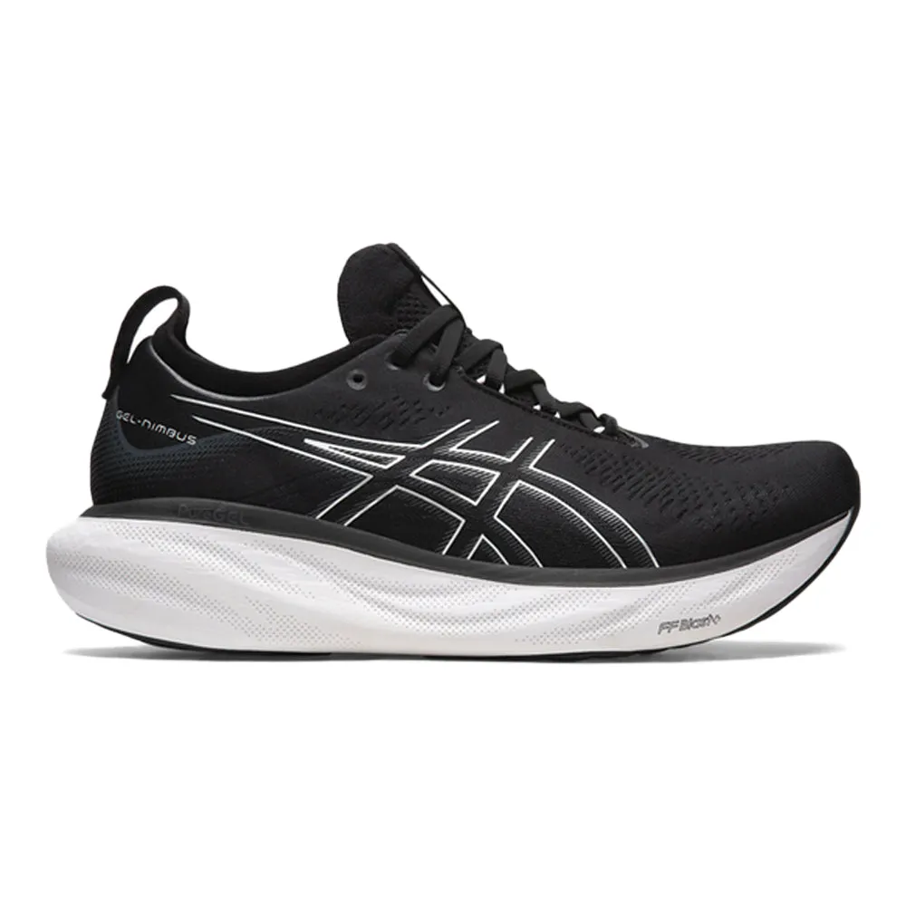 Men's Asics Gel-Nimbus 25, Black/Pure Silver, 8 4E Extra Wide