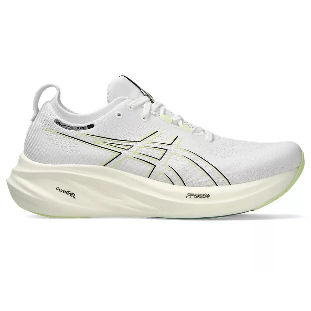 Men's Asics Gel-Nimbus 26, White/Birch, 11.5 4E Extra Wide