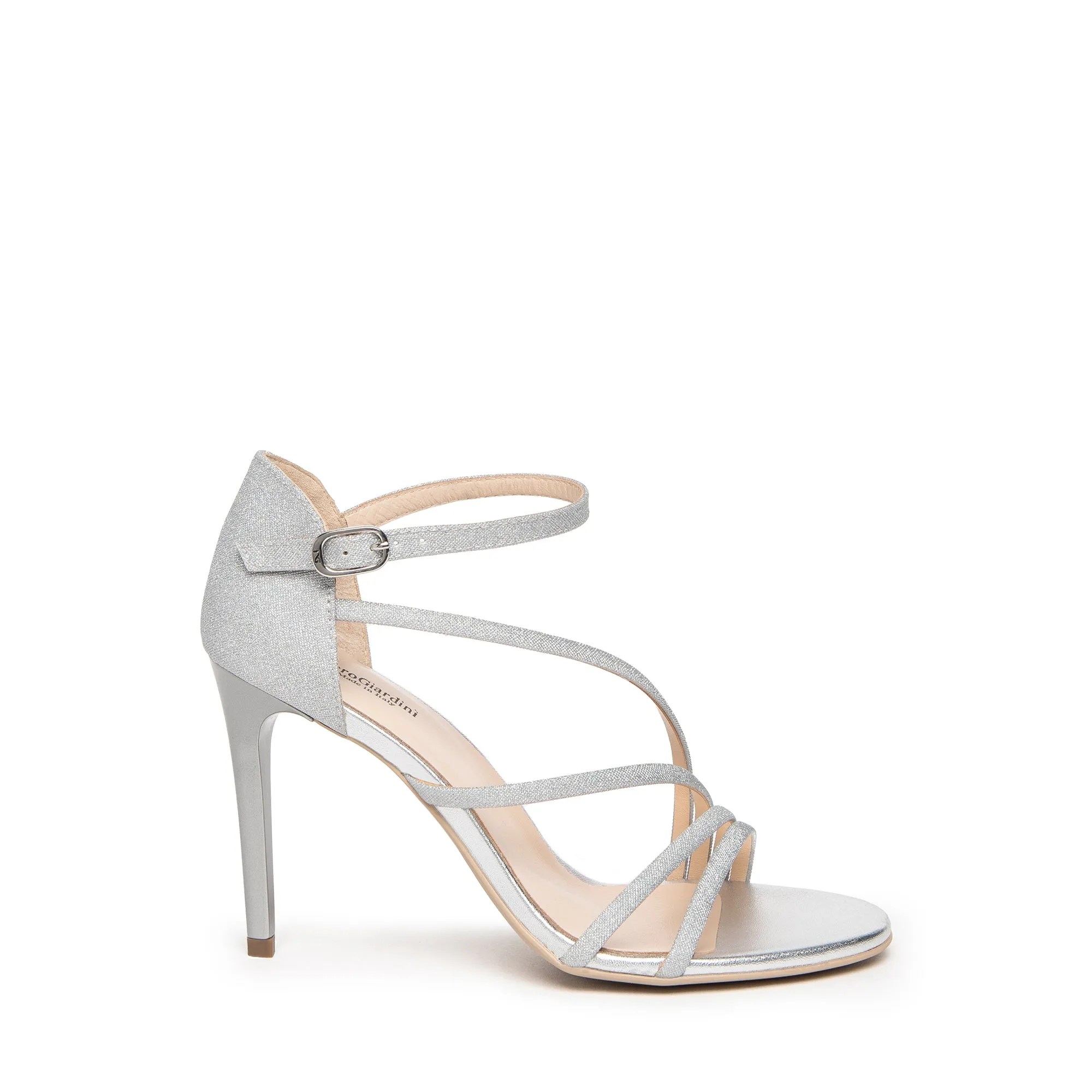 NeroGiardini Strappy Leather Sandals in Silver