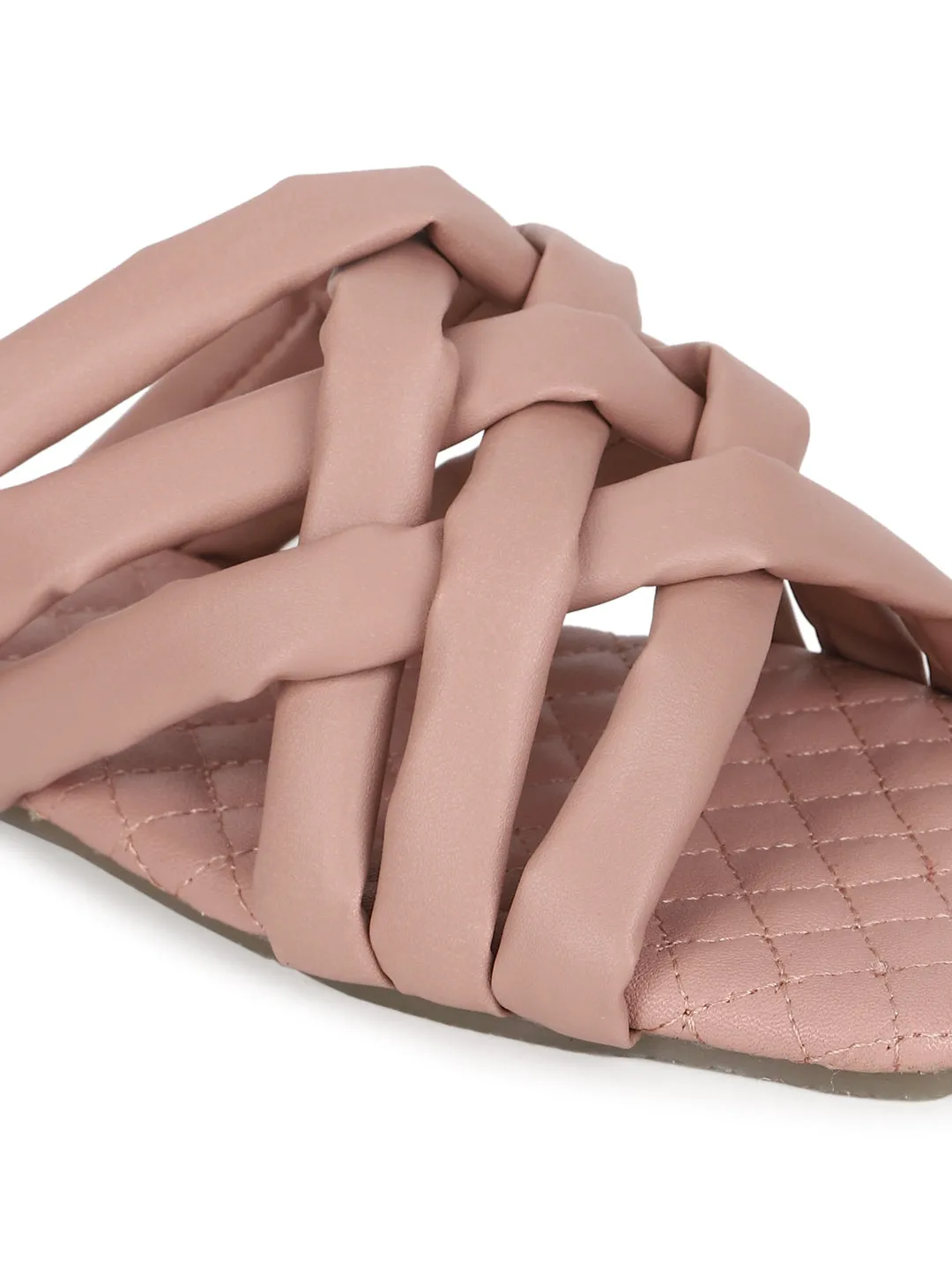 Nude PU Strappy Quilted Sole Slip Ons (TC-ST-1213-NUD)