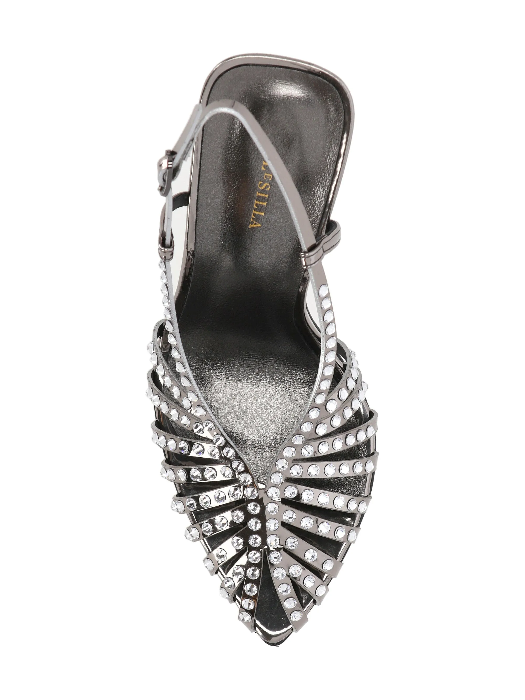 Silver-tone Crystal Embellished Sandals