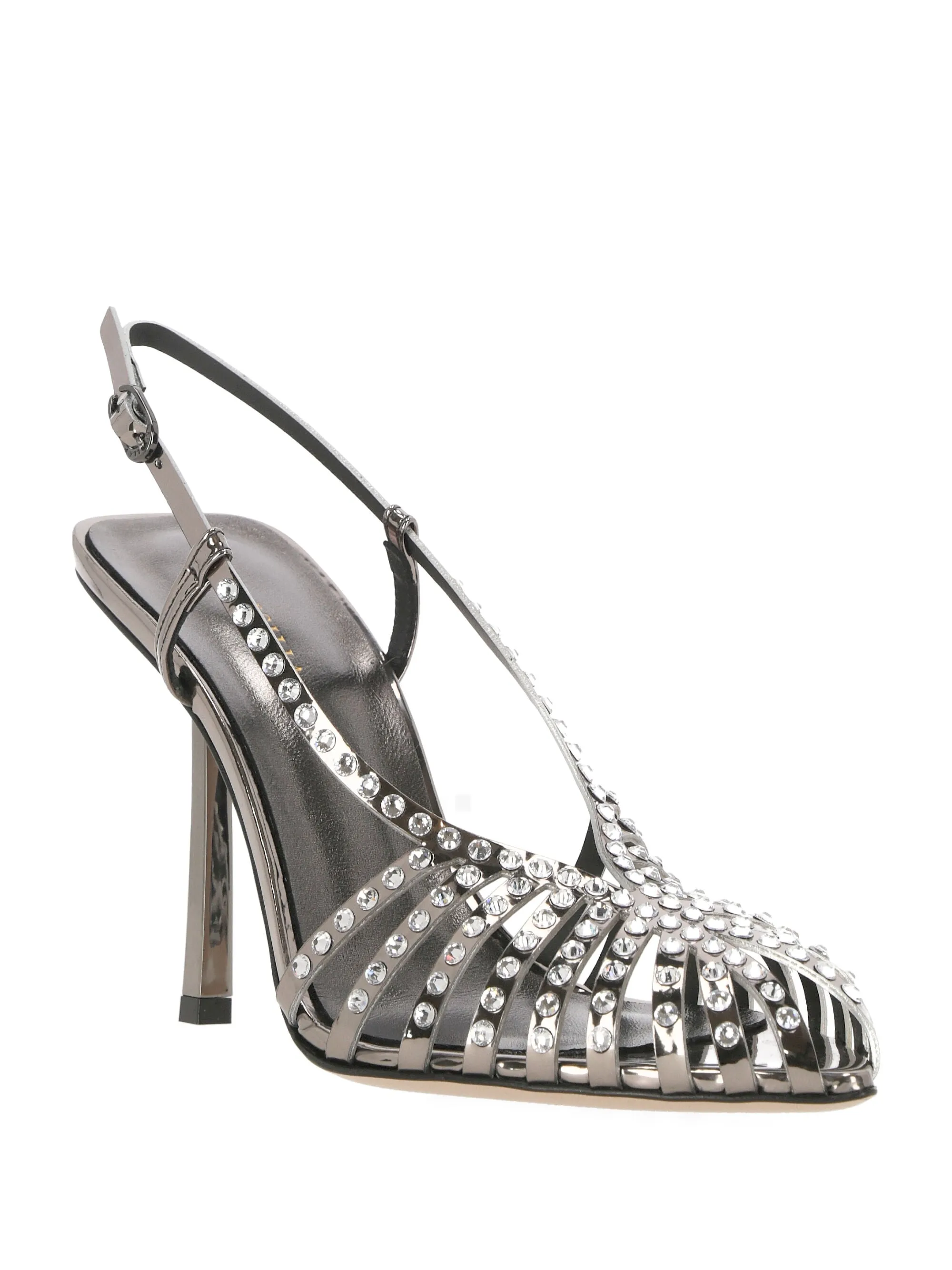 Silver-tone Crystal Embellished Sandals