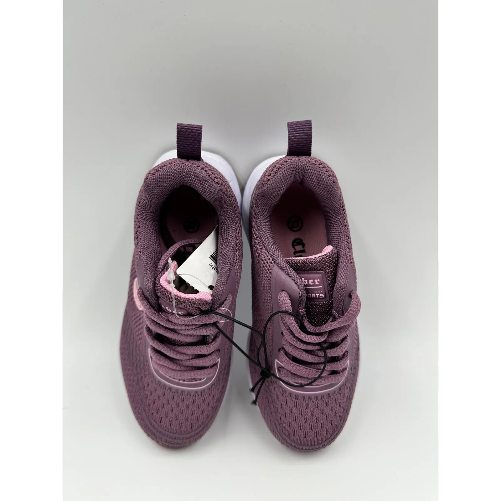 Small Kid Size 10, Purple Laced Sneakers with White Sole