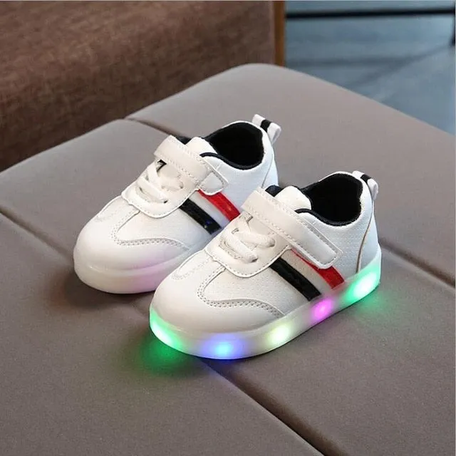 Styish Casual Kids' Sneakers With LED Strip For Running