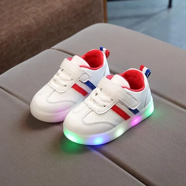 Styish Casual Kids' Sneakers With LED Strip For Running