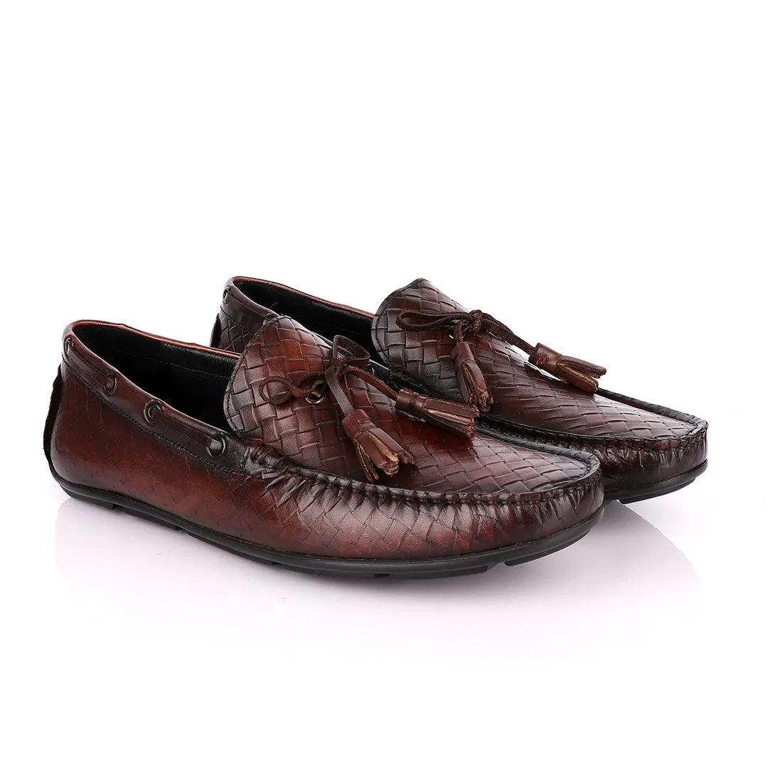 Terry Taylors Coffee Brown Drivers with Tassels