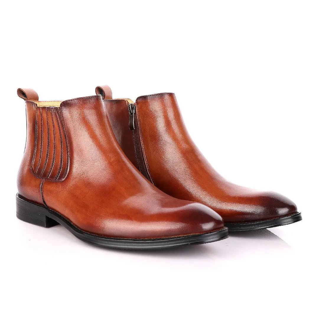 Terry Taylors Leather Brown Zip up Formal Boot.