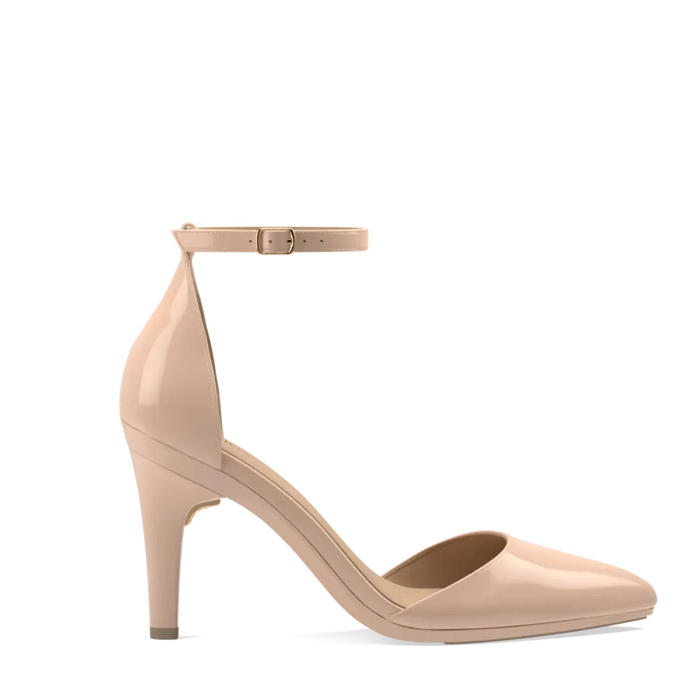 The D'Orsay - Sand Patent   Stiletto Heel Kit 4 Sand - FINAL SALE