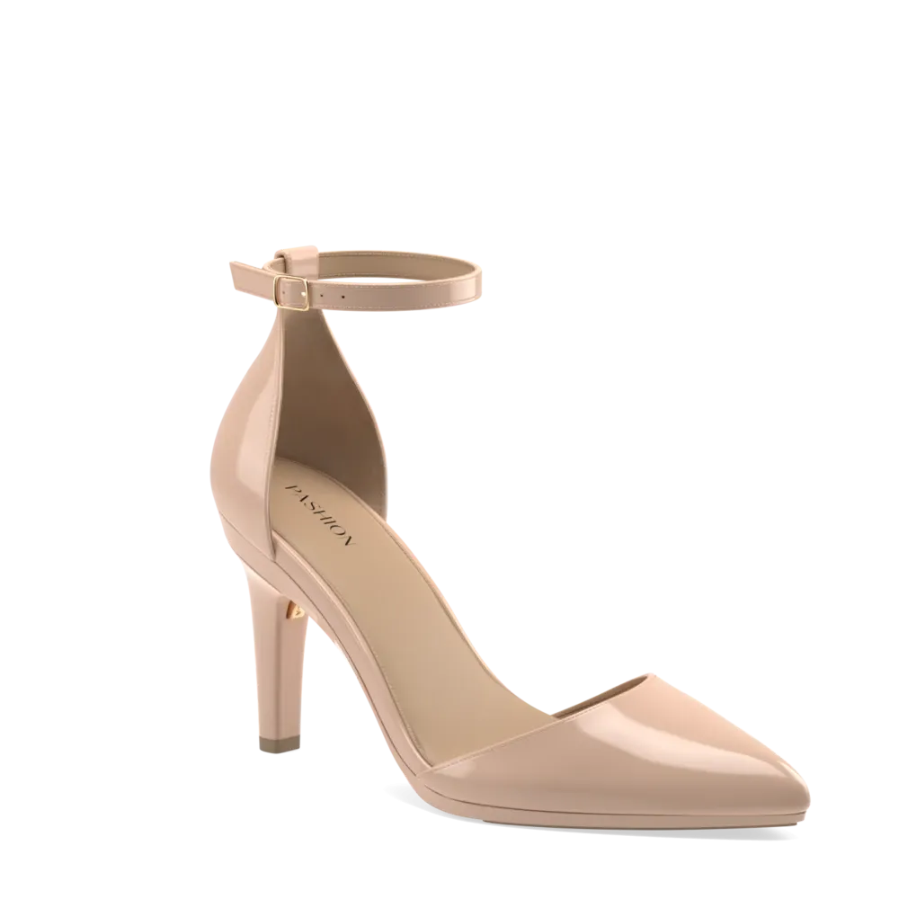 The D'Orsay - Sand Patent   Stiletto Heel Kit 4 Sand - FINAL SALE