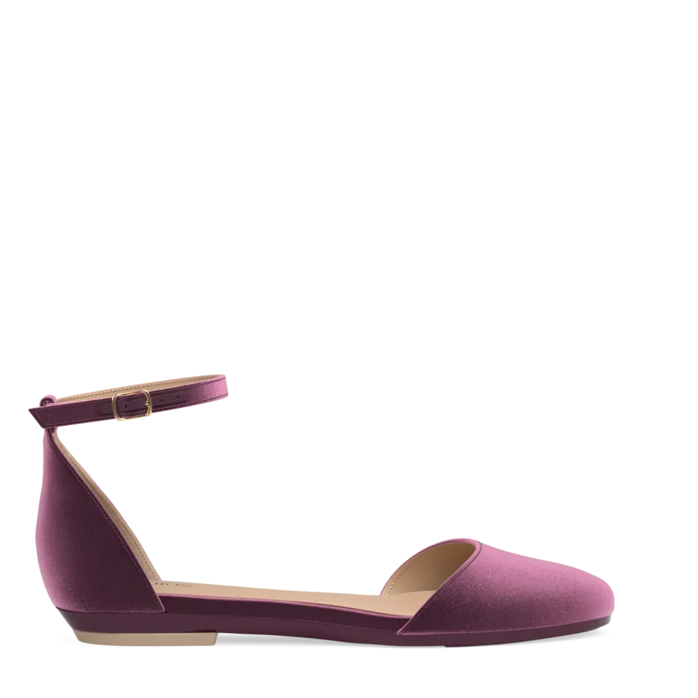 The Jocelyn - Sugar Plum Velvet Flat