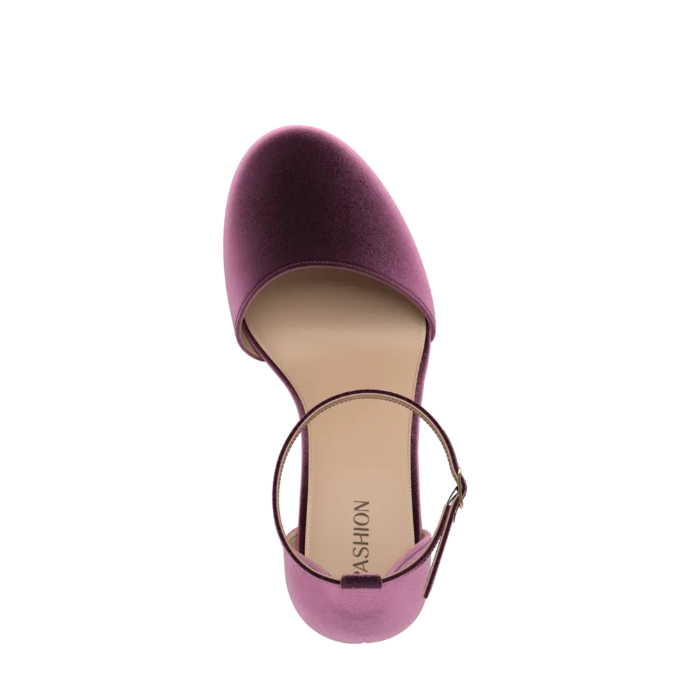 The Jocelyn - Sugar Plum Velvet Flat