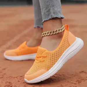 Trendy Lace-up Mesh Sneakers Fashion Sports Shoes Women Solid Cozy Flats Shoes sneakers for women